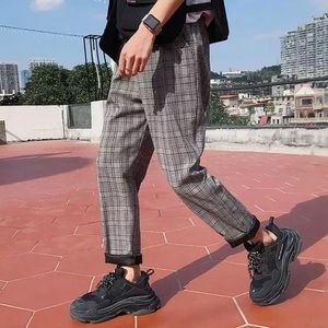 Streetwear Gray Plaid Pants